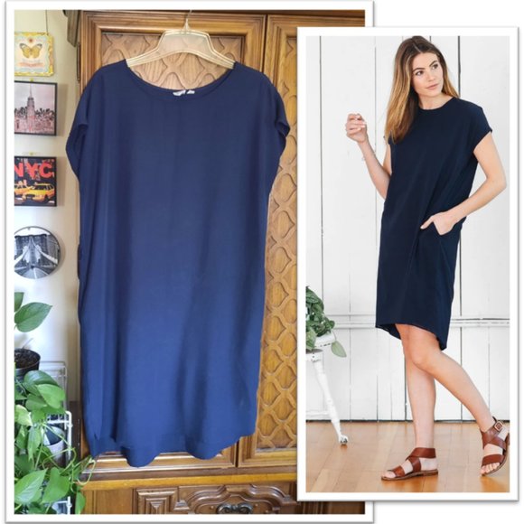 3/$15 GAP Cap Sleeve Shift Tunic Dress - Navy Blue, Size M - Picture 1 of 16